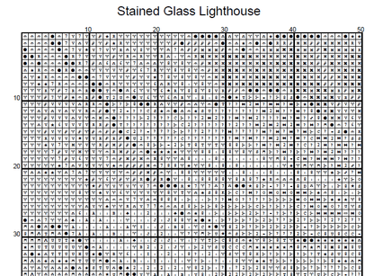 Stitching Jules Design Cross Stitch Pattern Lighthouse Stained Glass Counted Cross Stitch Pattern Digital Download