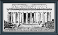 Thumbnail for Stitching Jules Design Cross Stitch Pattern Lincoln Memorial Sketch Monochrome Cross Stitch Embroidery Needlepoint Pattern PDF Instant Download