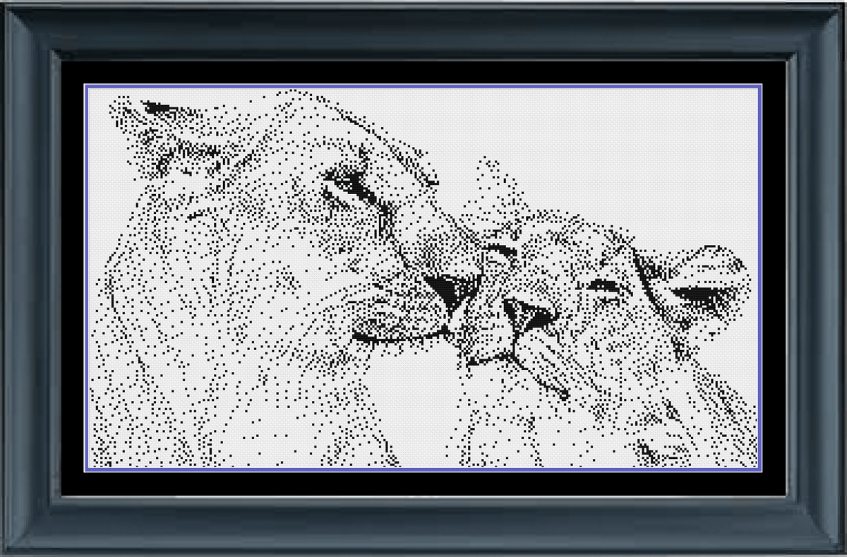 Stitching Jules Design Cross Stitch Pattern Lion Counted Cross-Stitch Pattern | Monochrome Cross-Stitch | Instant PDF Download
