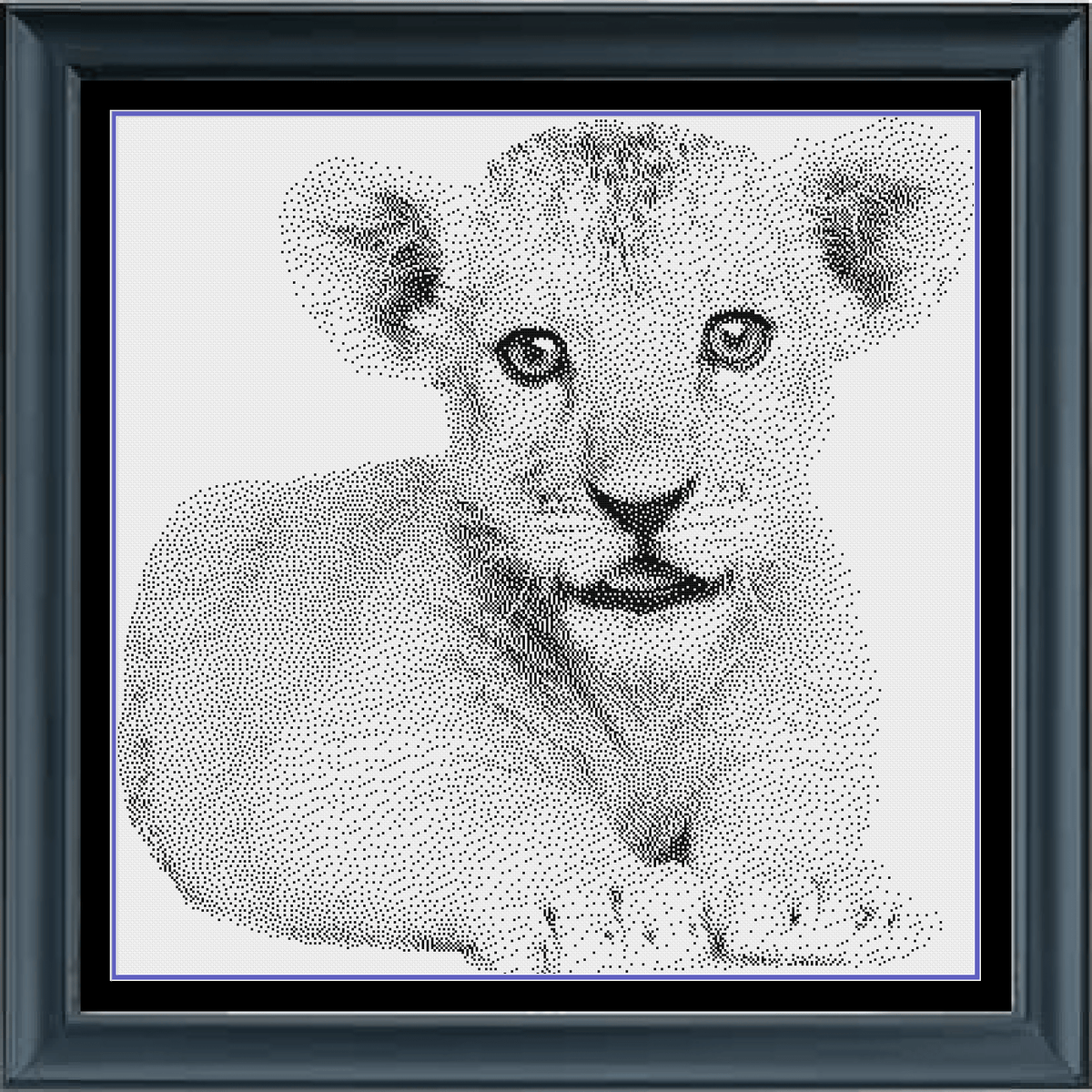 Stitching Jules Design Cross Stitch Pattern Instant PDF Download - $10 Lion Cub Cross Stitch Pattern | Baby Animal Cross Stitch Pattern | Blackwork | Instant PDF Download And Physical Pattern Options