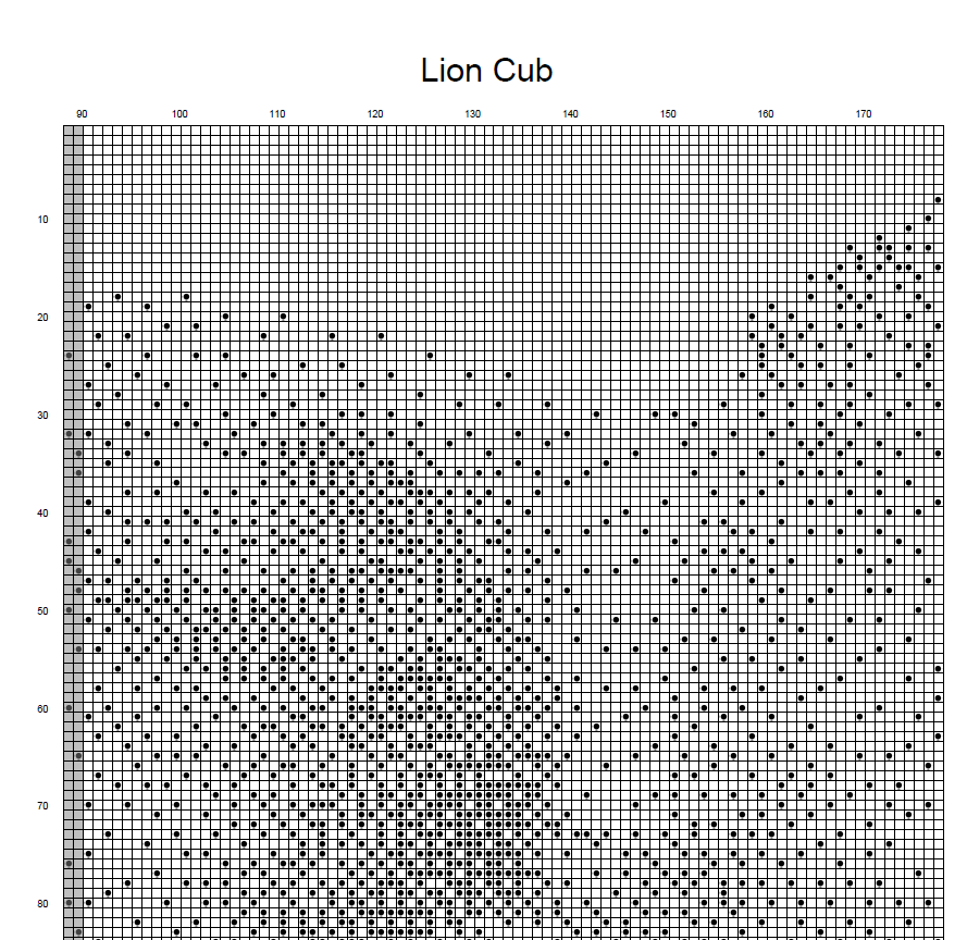 Stitching Jules Design Cross Stitch Pattern Lion Cub Cross Stitch Pattern | Baby Animal Cross Stitch Pattern | Blackwork | Instant PDF Download And Physical Pattern Options