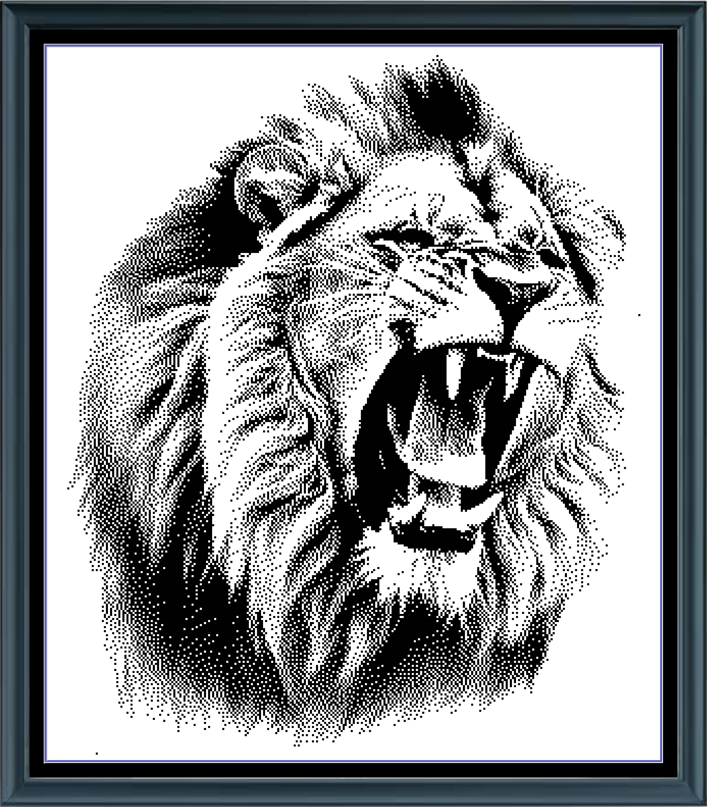 Stitching Jules Design Cross Stitch Pattern Lion Wild Animal Wildlife Monochrome Counted Cross Stitch Pattern Digital Download