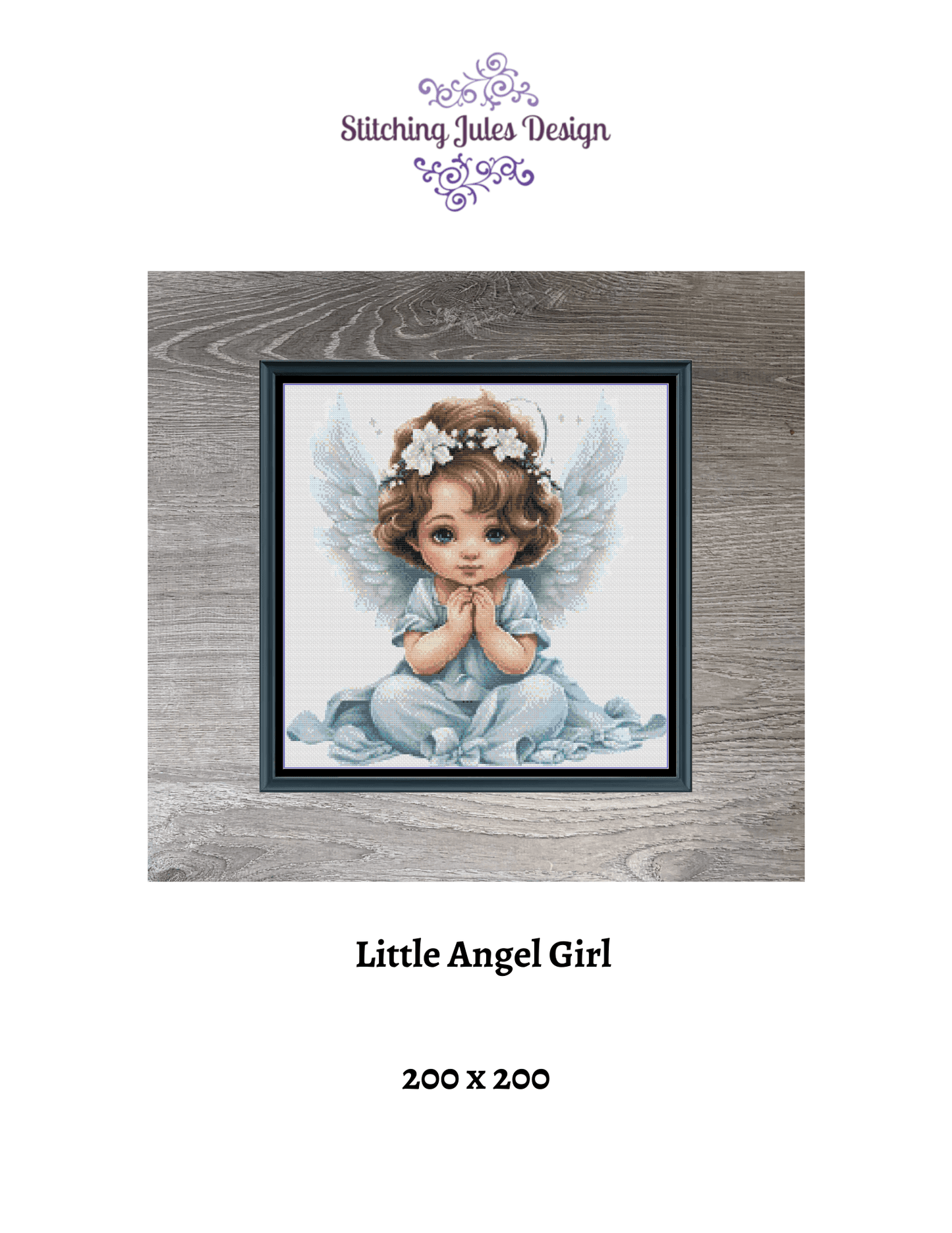 Stitching Jules Design Cross Stitch Pattern Little Angel Girl Counted Cross-Stitch Pattern | Instant Download PDF