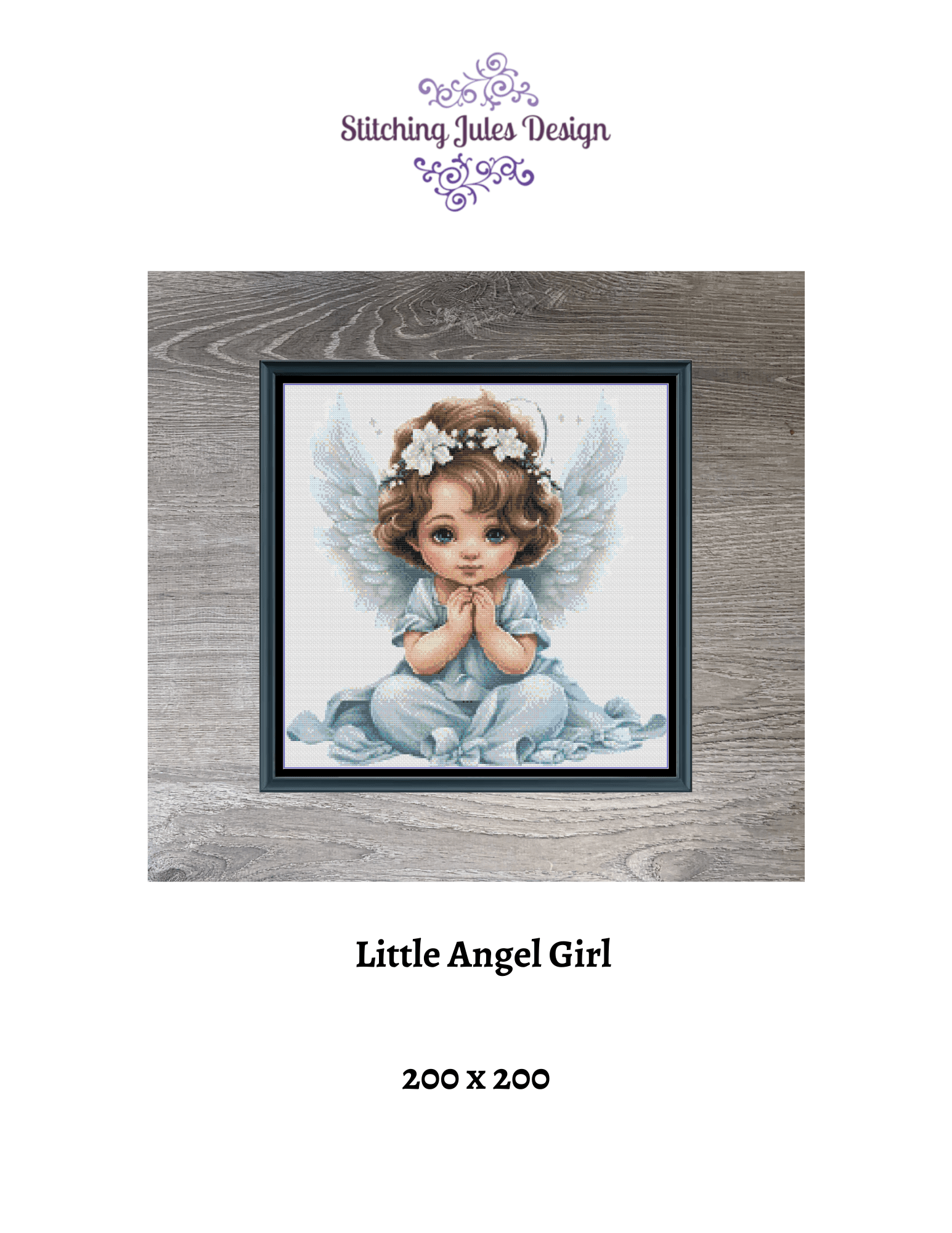 Stitching Jules Design Cross Stitch Pattern Little Angel Girl Counted Cross-Stitch Pattern | Instant Download PDF