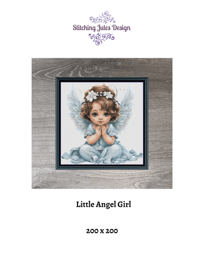 Stitching Jules Design Cross Stitch Pattern Little Angel Girl Counted Cross-Stitch Pattern | Instant Download PDF