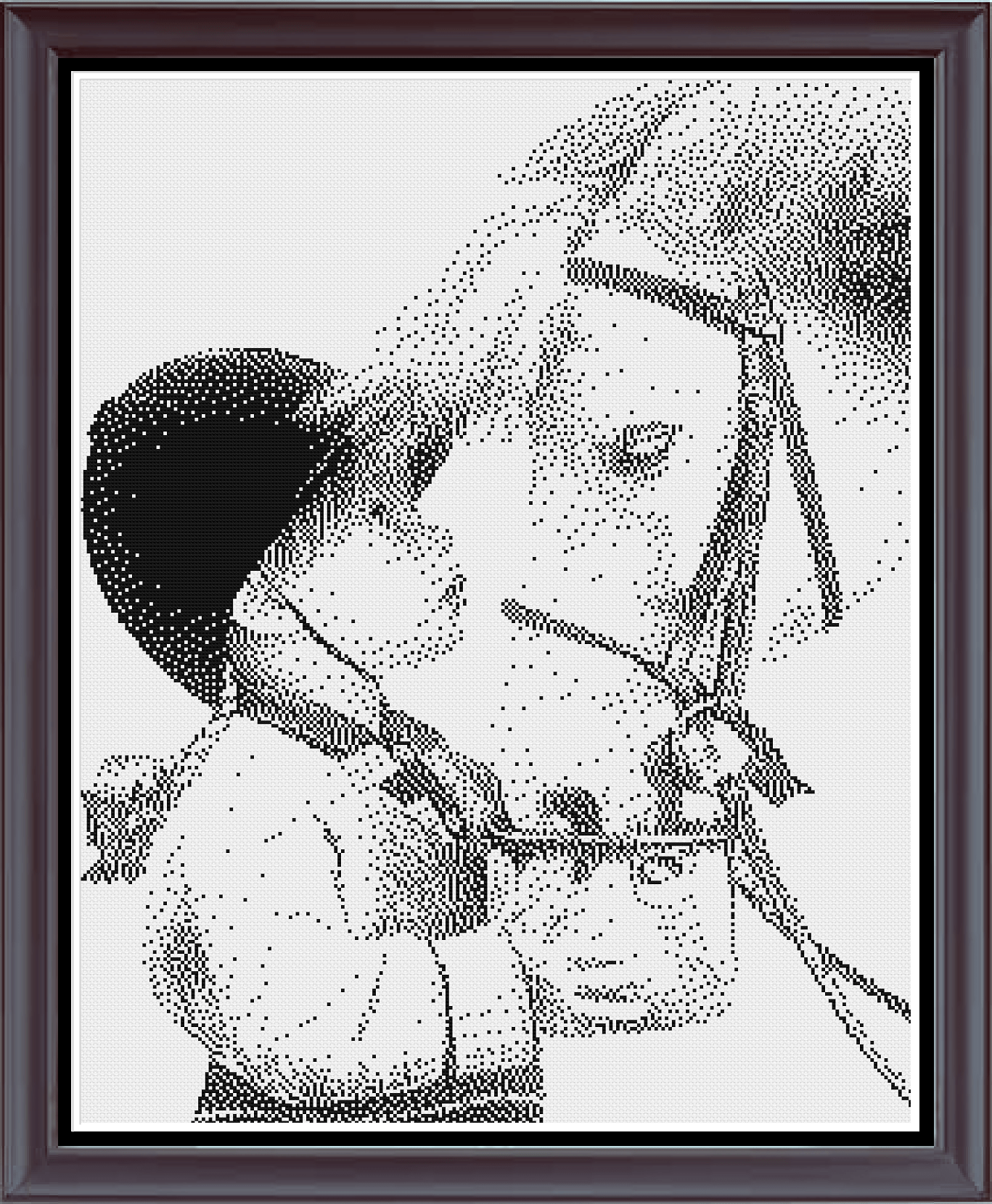Stitching Jules Design Cross Stitch Pattern Little Girl Feeding Horse Monochrome Counted Cross Stich Pattern Embroidery Pattern Needlepoint Pattern