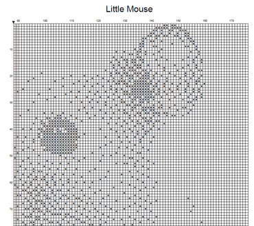 Stitching Jules Design Cross Stitch Pattern Little Mouse Cute Animal Monochrome Counted Cross Stitch Pattern Digital Download