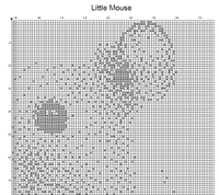 Thumbnail for Stitching Jules Design Cross Stitch Pattern Little Mouse Cute Animal Monochrome Counted Cross Stitch Pattern Digital Download