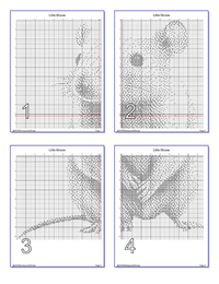 Thumbnail for Stitching Jules Design Cross Stitch Pattern Little Mouse Cute Animal Monochrome Counted Cross Stitch Pattern Digital Download