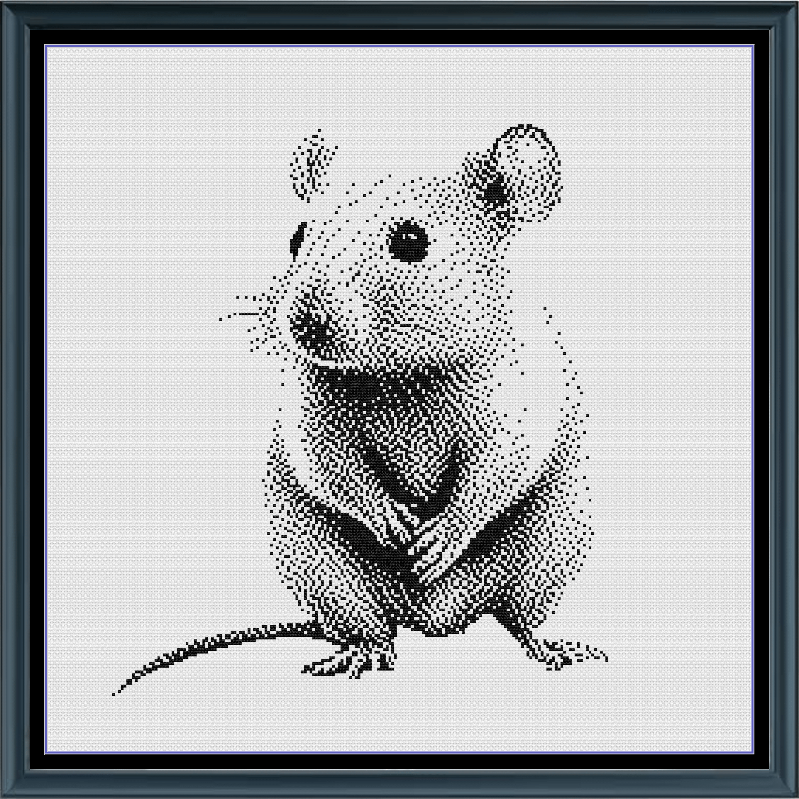 Stitching Jules Design Cross Stitch Pattern Little Mouse Cute Animal Monochrome Counted Cross Stitch Pattern Digital Download