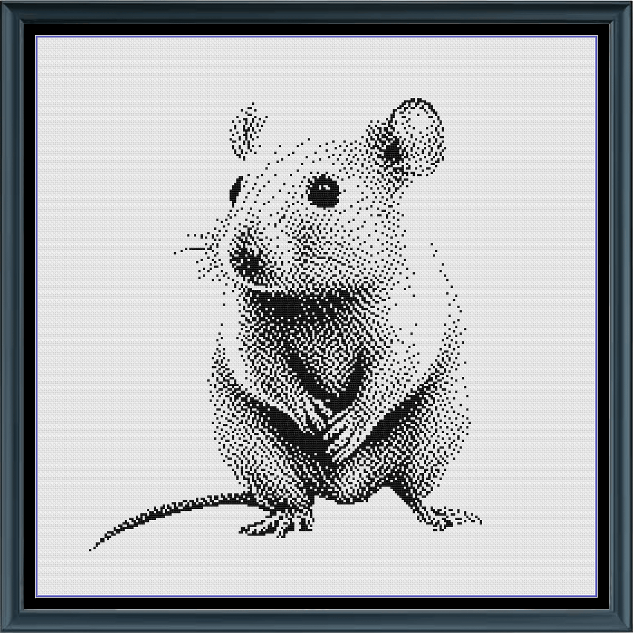 Stitching Jules Design Cross Stitch Pattern Little Mouse Cute Animal Monochrome Counted Cross Stitch Pattern Digital Download