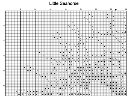 Stitching Jules Design Cross Stitch Pattern Little Seahorse Monochrome