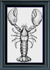 Thumbnail for Stitching Jules Design Cross Stitch Pattern Instant PDF Download - $10 Lobster Cross Stitch Pattern | Blackwork | Instant PDF Download And Physical Pattern Options