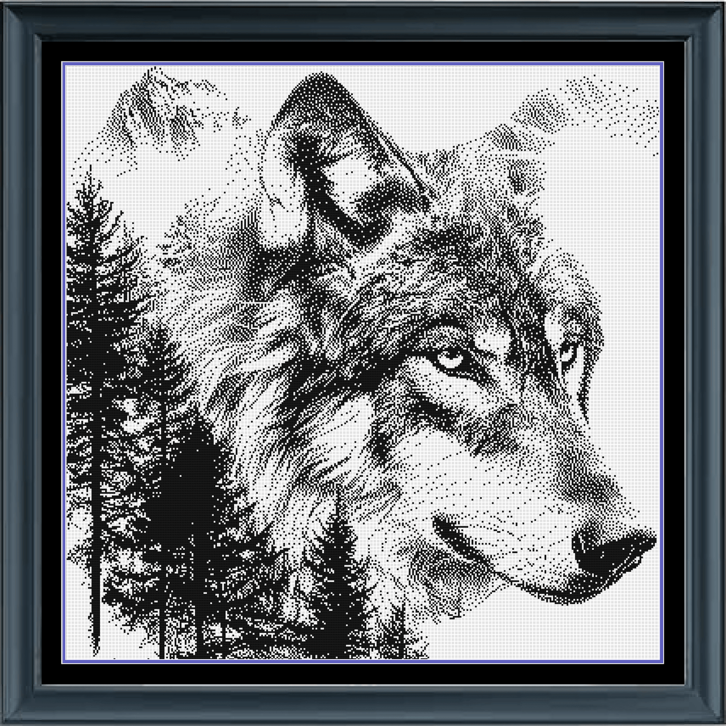 Stitching Jules Design Cross Stitch Pattern Lone Wolf Counted Cross Stitch Pattern | Wildlife Cross Stitch | Monochrome Pattern | Instant Download PDF
