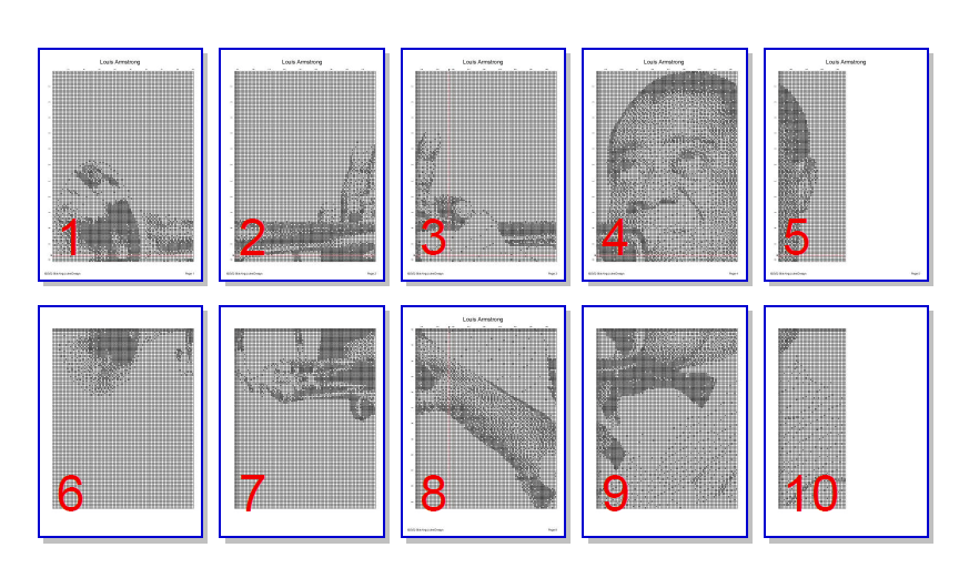 Stitching Jules Design Cross Stitch Pattern Louis Armstrong Jazz Trumpet Musician Monochrome Counted Cross Stitch Pattern PDF Digital Download Pattern Keeper Ready
