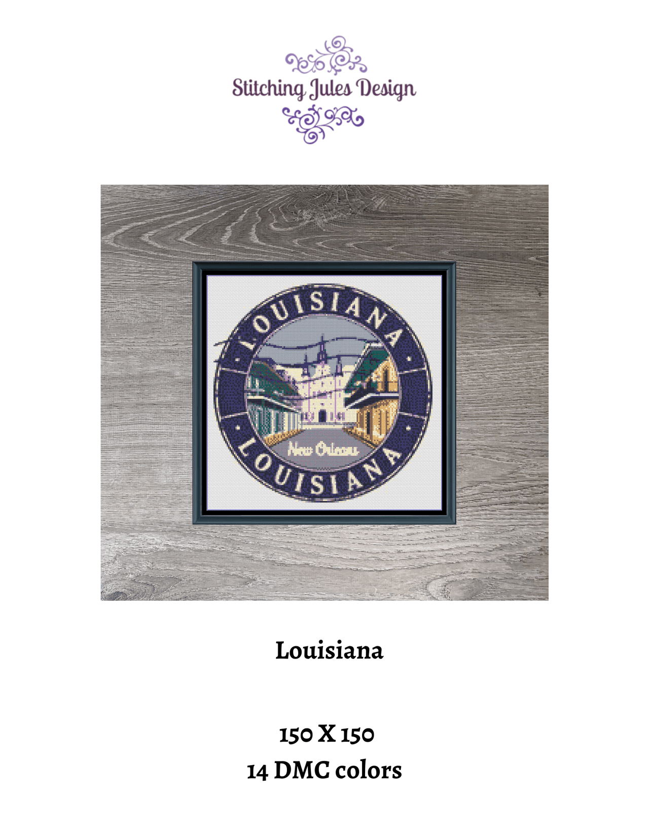 Stitching Jules Design Cross Stitch Pattern Louisiana