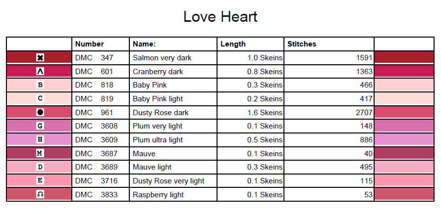 Stitching Jules Design Cross Stitch Pattern Love Heart Counted Cross Stitch Pattern Instant PDF Download