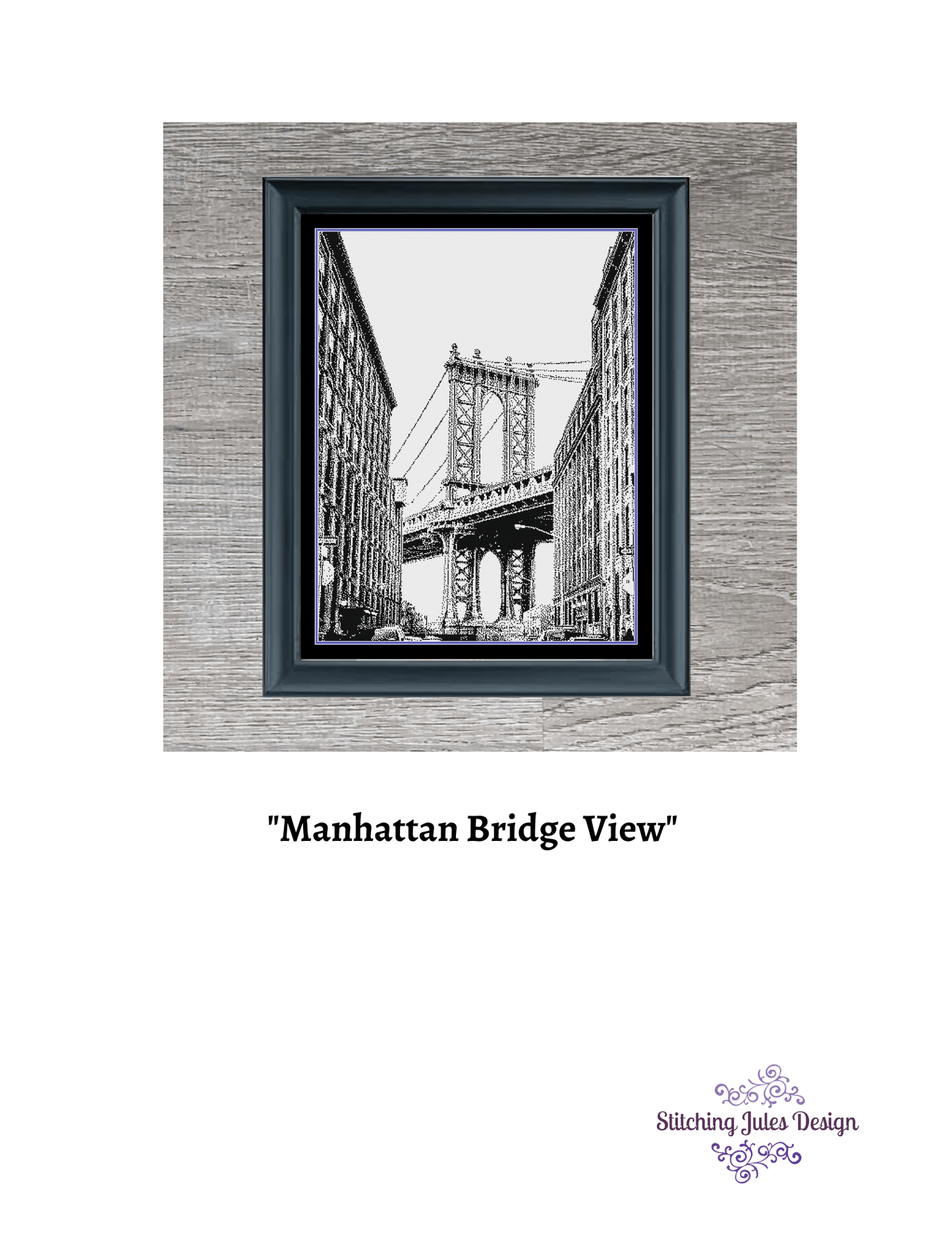 Stitching Jules Design Cross Stitch Pattern Manhattan Bridge New York City Cross Stitch Pattern Instant PDF Download