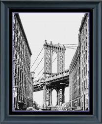 Manhattan Bridge New York City Cross Stitch Pattern Instant PDF Downlo ...