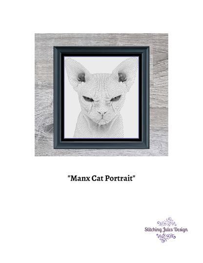 Stitching Jules Design Cross Stitch Pattern Manx Cross-Stitch Pattern | Cat Cross Stitch Pattern | Blackwork | Instant PDF Download