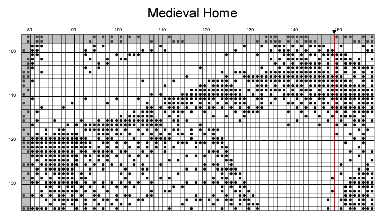 Stitching Jules Design Cross Stitch Pattern Medieval Castle House Counted Cross Stitch Pattern | Monochrome Cross Stitch | Instant Download PDF