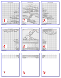 Thumbnail for Stitching Jules Design Cross Stitch Pattern Medium Bonsai Tree Monochrome