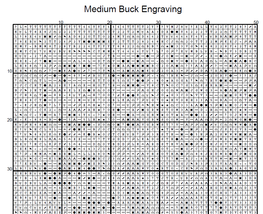 Stitching Jules Design Cross Stitch Pattern Medium Buck Engraving Full Coverage Counted Cross-Stitch Pattern (Digital Download)