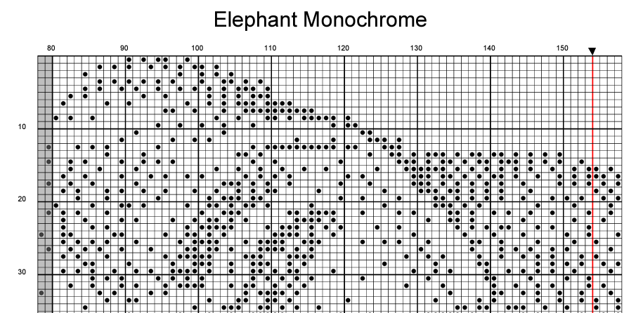 Stitching Jules Design Cross Stitch Pattern Medium Elephant Monochrome Counted Cross-Stitch Pattern | Elephant Cross-Stitch | Instant Download PDF