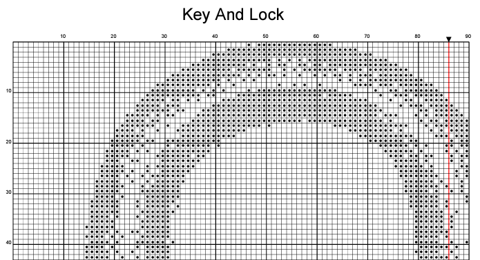 Stitching Jules Design Cross Stitch Pattern Medium Lock and Key Monochrome