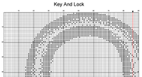 Thumbnail for Stitching Jules Design Cross Stitch Pattern Medium Lock and Key Monochrome