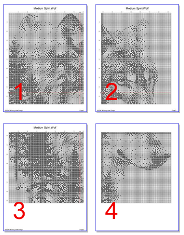 Stitching Jules Design Cross Stitch Pattern Medium Monochrome Wolf Counted Cross-Stitch Pattern | Instant Download PDF