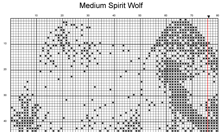 Stitching Jules Design Cross Stitch Pattern Medium Monochrome Wolf Counted Cross-Stitch Pattern | Instant Download PDF