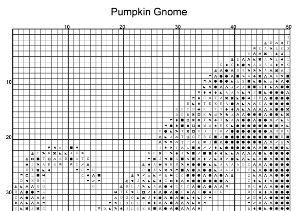 Stitching Jules Design Cross Stitch Pattern Medium Pumpkin Gnome Autumn Cute Counted Cross-Stitch Pattern | Instant Download PDF