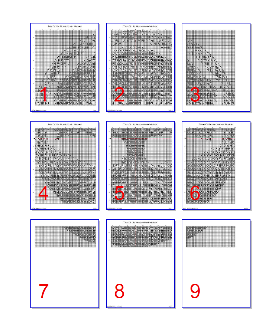 Stitching Jules Design Cross Stitch Pattern Medium Sized Tree Of Life Monochrome Counted Cross Stitch Pattern Instant PDF Download