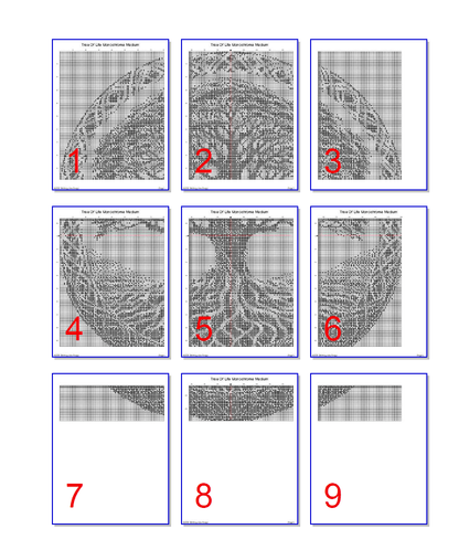 Stitching Jules Design Cross Stitch Pattern Medium Sized Tree Of Life Monochrome Counted Cross Stitch Pattern Instant PDF Download