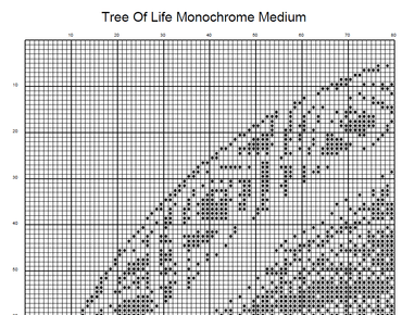 Stitching Jules Design Cross Stitch Pattern Medium Sized Tree Of Life Monochrome Cross Stitch Pattern Instant PDF Download