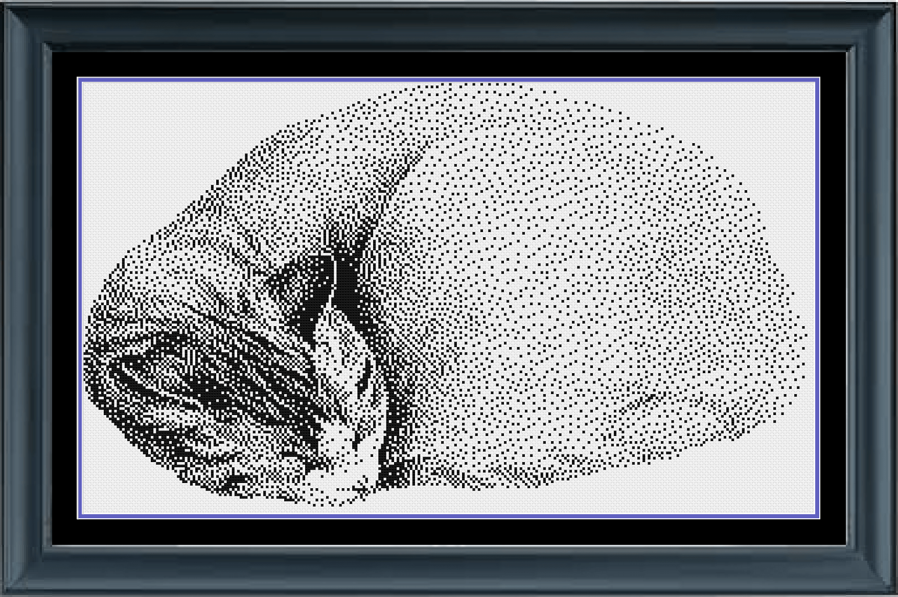 Stitching Jules Design Cross Stitch Pattern Medium Sleeping Cat Counted Cross-Stitch Pattern | Monochrome Cross Stitch | Instant Download PDF