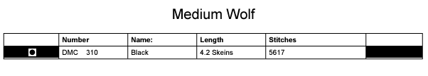 Stitching Jules Design Cross Stitch Pattern Medium Wolf Monochrome