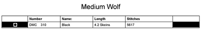 Stitching Jules Design Cross Stitch Pattern Medium Wolf Monochrome