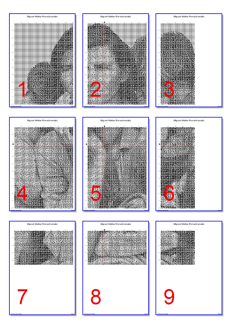 Stitching Jules Design Cross Stitch Pattern Migrant Mother Monochromatic Vintage Historical Cross Stitch Pattern | PDF Digital Download