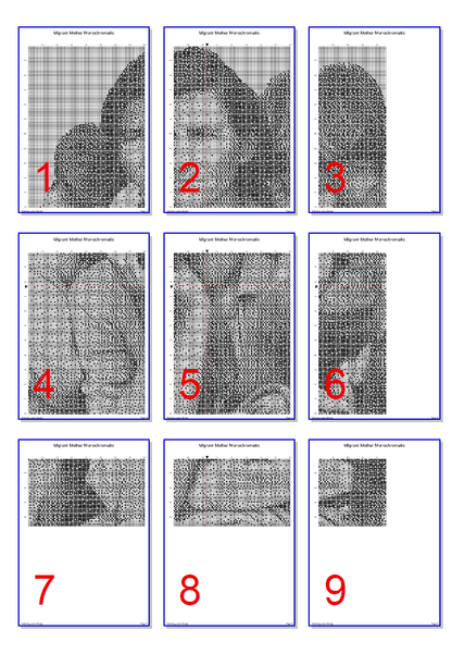 Stitching Jules Design Cross Stitch Pattern Migrant Mother Monochromatic Vintage Historical Cross Stitch Pattern | PDF Digital Download