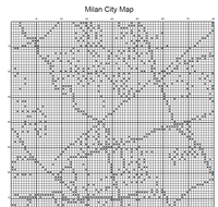 Thumbnail for Stitching Jules Design Cross Stitch Pattern Milan Italy City Map Monochrome Counted Cross Stitch Pattern (Digital Download)