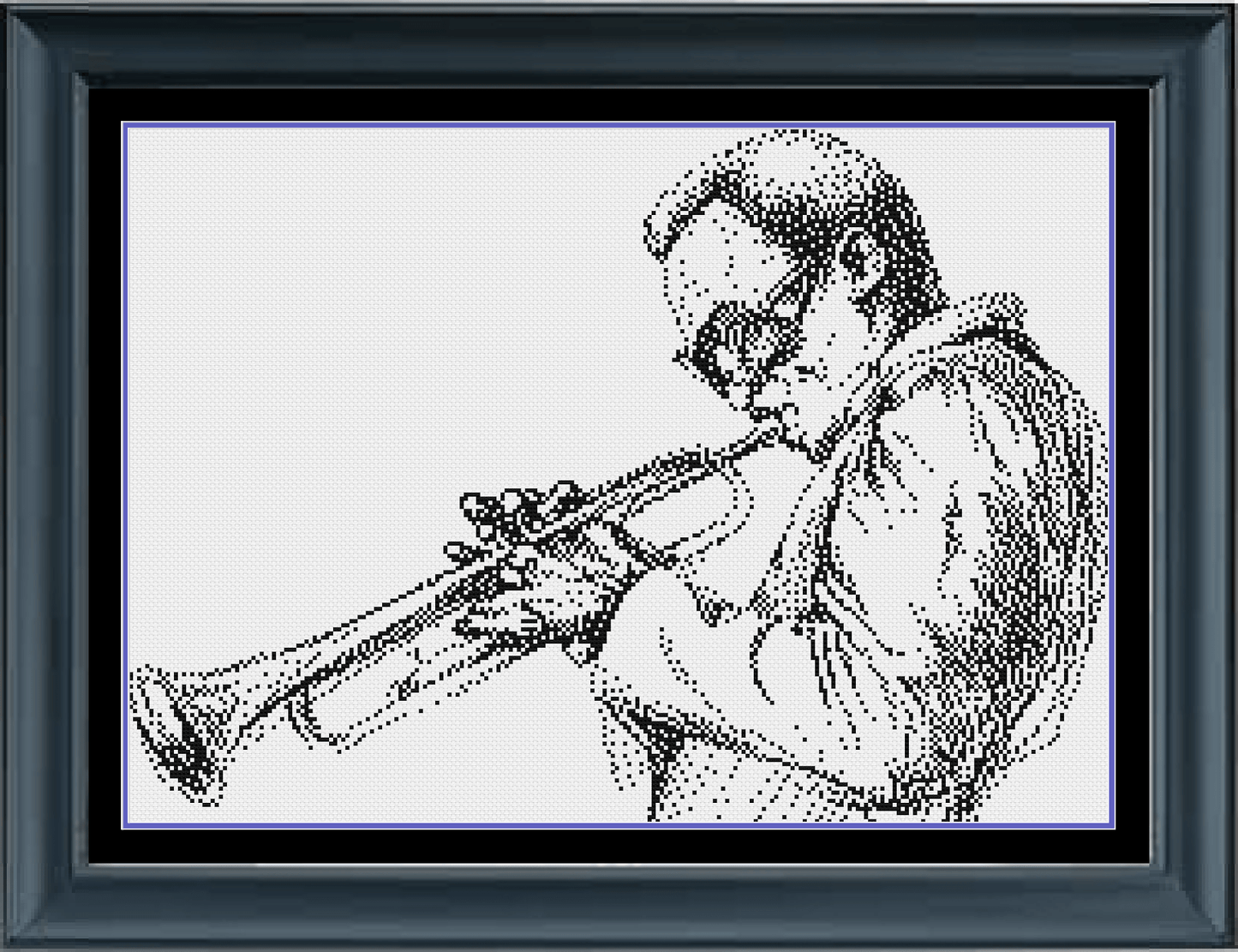 Stitching Jules Design Cross Stitch Pattern Digital PDF Download - $10 Miles Davis Cross Stitch Pattern | Musician Cross Stitch Pattern | Jazz | Trumpet | Physical And Instant PDF Download Pattern Options