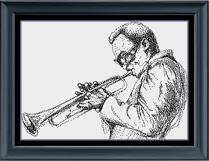 Stitching Jules Design Cross Stitch Pattern Digital PDF Download - $10 Miles Davis Cross Stitch Pattern | Musician Cross Stitch Pattern | Jazz | Trumpet | Physical And Instant PDF Download Pattern Options