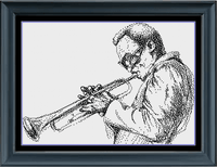 Thumbnail for Stitching Jules Design Cross Stitch Pattern Digital PDF Download - $10 Miles Davis Cross Stitch Pattern | Musician Cross Stitch Pattern | Jazz | Trumpet | Physical And Instant PDF Download Pattern Options