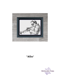 Thumbnail for Stitching Jules Design Cross Stitch Pattern Miles Davis Cross Stitch Pattern | Musician Cross Stitch Pattern | Jazz | Trumpet | Physical And Instant PDF Download Pattern Options