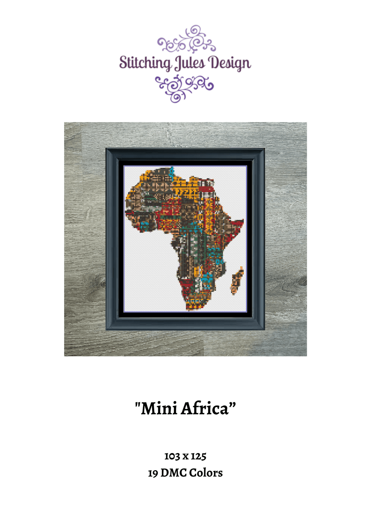 Stitching Jules Design Cross Stitch Pattern Mini Africa Nations Counted Cross Stitch Pattern | Mini Cross Stitch | Instant Download PDF