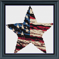 Thumbnail for Stitching Jules Design Cross Stitch Pattern Mini American Flag Star Counted Cross-Stitch Pattern Instant PDF Download
