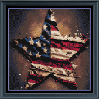 Thumbnail for Stitching Jules Design Cross Stitch Pattern Mini American Star Counted Cross Stitch Pattern | Full Coverage | Instant Download PDF