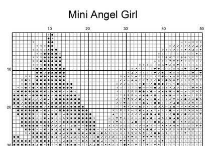 Stitching Jules Design Cross Stitch Pattern Mini Angel Girl Counted Cross-Stitch Pattern | Instant Download PDF
